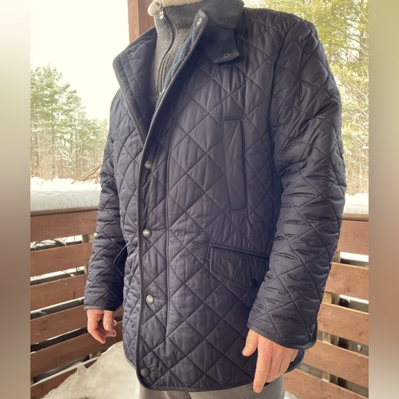 Barbour Other - Vintage XL Barbour black winter chore shovel fleeced quilted vintage coat Bardon